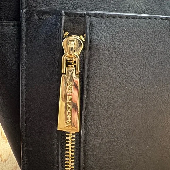 Big Buddha Black Handbag with Gold Accents - Picture 4 of 4